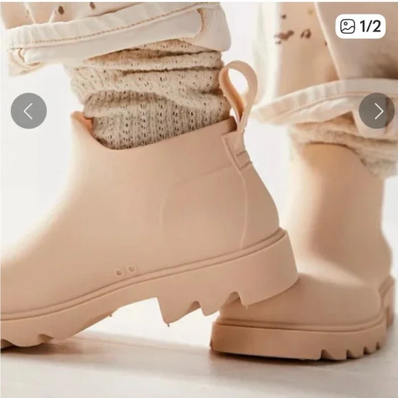 Free People High street rain boot in Parchment beige Size 10 - Picture 2 of 9